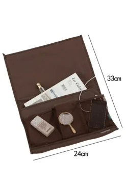 Sale Dear-Lover Canvas Bedside Storage Hanging Bag Coffee