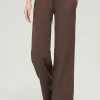 Clearance Dear-Lover Drawstring Stitching Pockets Loose Sweatpants Coffee