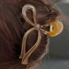 Online Dear-Lover Long Tail Bow Knot Shape Claw Clip Coffee