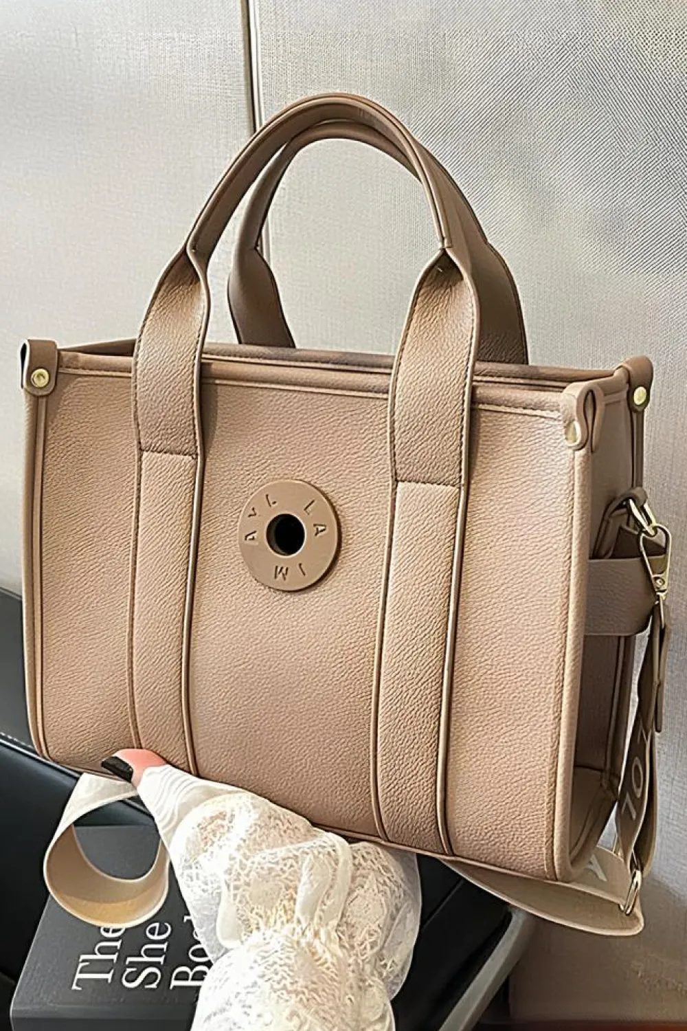 Best Dear-Lover Luxe Fashion PU Leather Bag with Handles Coffee