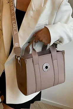 Best Dear-Lover Luxe Fashion PU Leather Bag with Handles Coffee