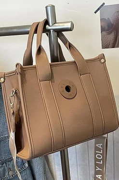 Best Dear-Lover Luxe Fashion PU Leather Bag with Handles Coffee