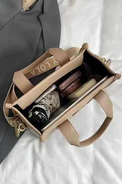 Best Dear-Lover Luxe Fashion PU Leather Bag with Handles Coffee