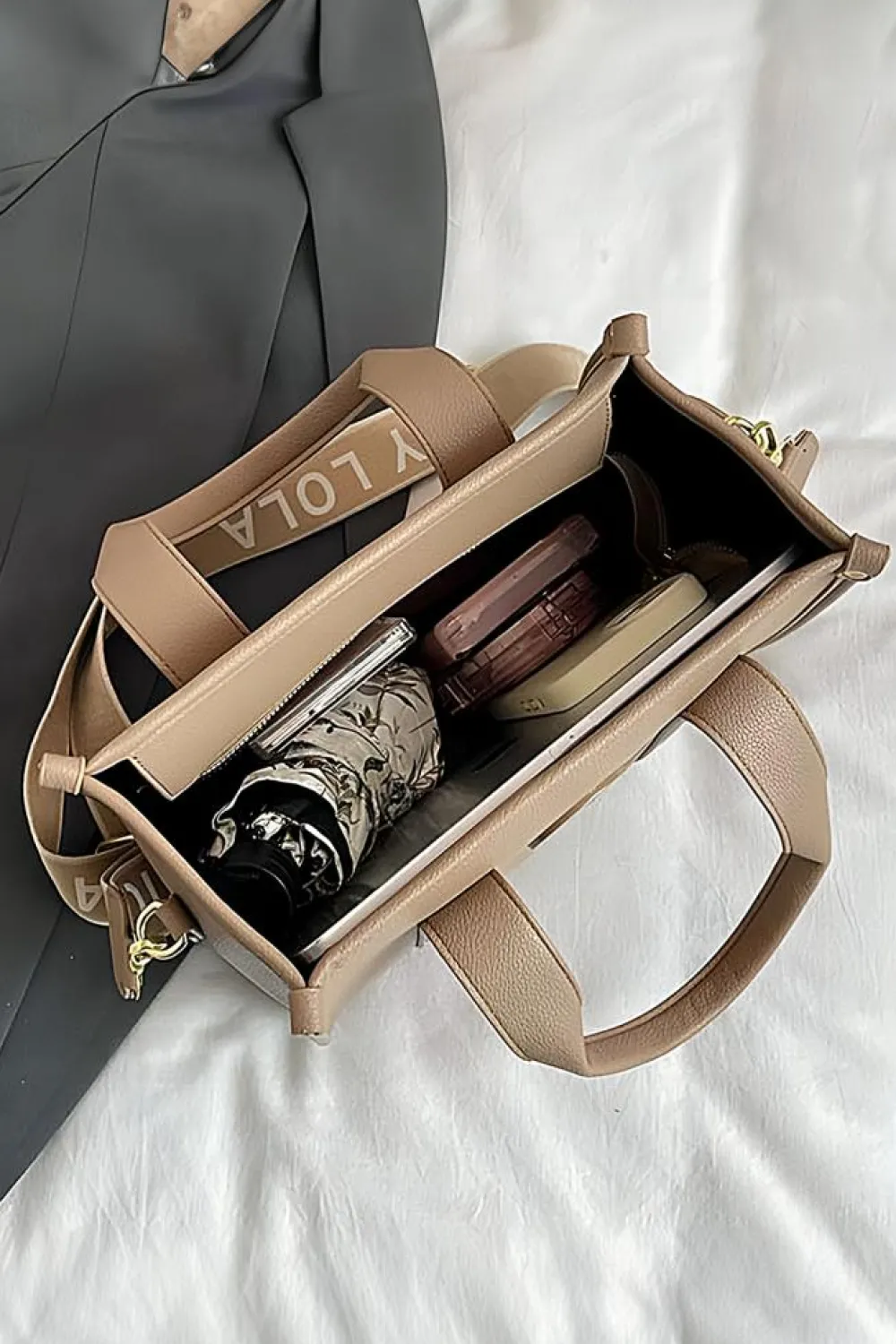 Best Dear-Lover Luxe Fashion PU Leather Bag with Handles Coffee
