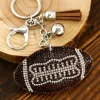 Outlet Dear-Lover Rhinestoned Rugby Football Pendant Tassel Key Chain Coffee