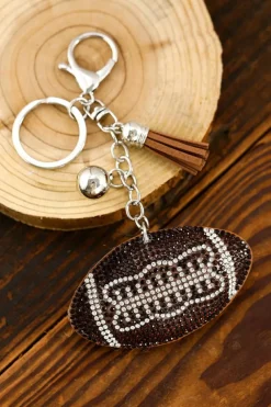 Outlet Dear-Lover Rhinestoned Rugby Football Pendant Tassel Key Chain Coffee