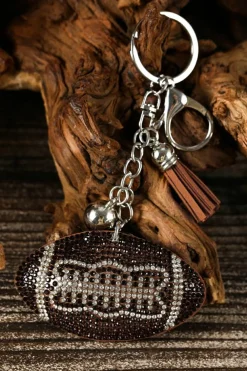 Outlet Dear-Lover Rhinestoned Rugby Football Pendant Tassel Key Chain Coffee