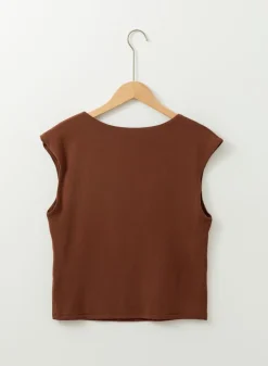 Outlet Dear-Lover Solid Color U Neck Slim Fit Tank Top Coffee