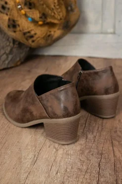 Outlet Dear-Lover Tulip Opening Suede Ankle Boots Coffee