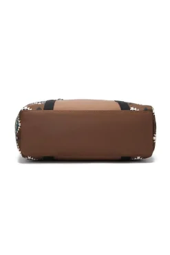 Sale Dear-Lover Western Aztec Print PU Leather Large Travel Duffel Bag Coffee