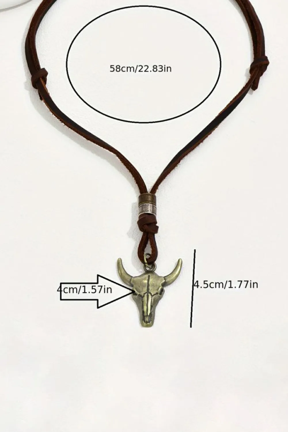Discount Dear-Lover Western Steer Head Pendant Necklace Coffee