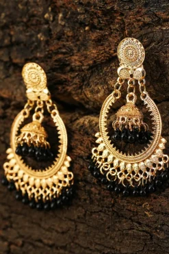Hot Dear-Lover Boho Pearl Tasseled Plated Alloy Dangle Earrings Color black