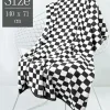 Clearance Dear-Lover Checkered Print Soft Large Bath Towel Color black