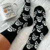 Clearance Dear-Lover Halloween Skull & Crossbones Crew Socks Color black