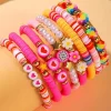Discount Dear-Lover Valentine Heart Flower Beaded Multi Layered Bracelet Coral Paradise