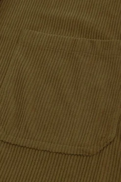 Best Dear-Lover Corduroy Button Pocket Shirt Khaki