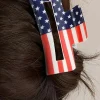 Discount Dear-Lover American Flag Print Square Claw Clip Dark Blue