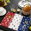 Outlet Dear-Lover American Flag Star Print Reusable Placemat Dark Blue