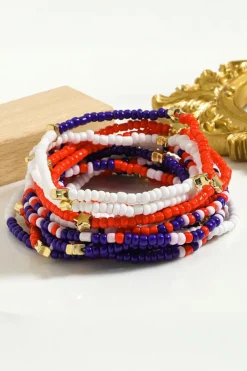 Sale Dear-Lover American Flag Star Beaded Multi Layer Bracelet Set Dark Blue