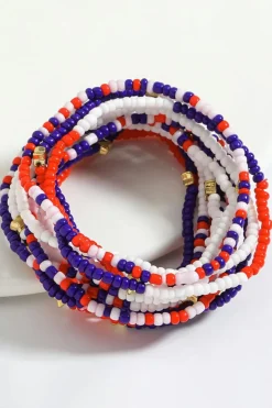 Sale Dear-Lover American Flag Star Beaded Multi Layer Bracelet Set Dark Blue