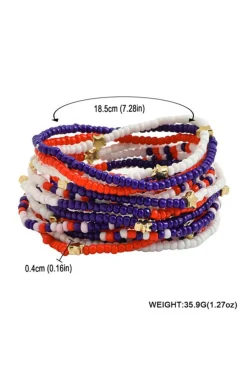 Sale Dear-Lover American Flag Star Beaded Multi Layer Bracelet Set Dark Blue