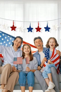 Outlet Dear-Lover American Flag Theme Glitter 3D Star Hanging Ornaments Dark Blue