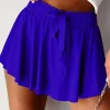 Clearance Dear-Lover Drawstring High Waist Lined Tennis Skorts Dark Blue