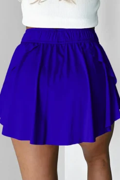 Clearance Dear-Lover Drawstring High Waist Lined Tennis Skorts Dark Blue