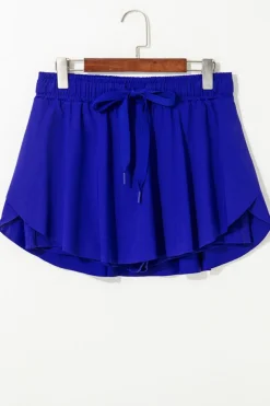Clearance Dear-Lover Drawstring High Waist Lined Tennis Skorts Dark Blue