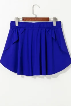 Clearance Dear-Lover Drawstring High Waist Lined Tennis Skorts Dark Blue