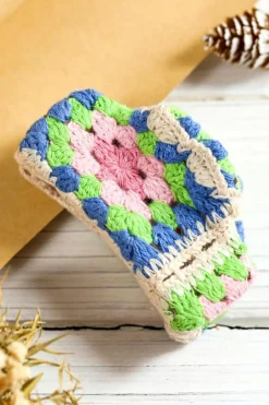 New Dear-Lover Flower Crochet Cover Hair Clawclip Dark Blue