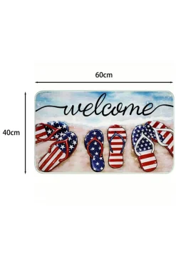 Outlet Dear-Lover Welcome American Flag Slipper Print Entryway Mat Dark Blue