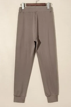 Sale Dear-Lover Drawstring Waist Pocketed Joggers Dark Brown