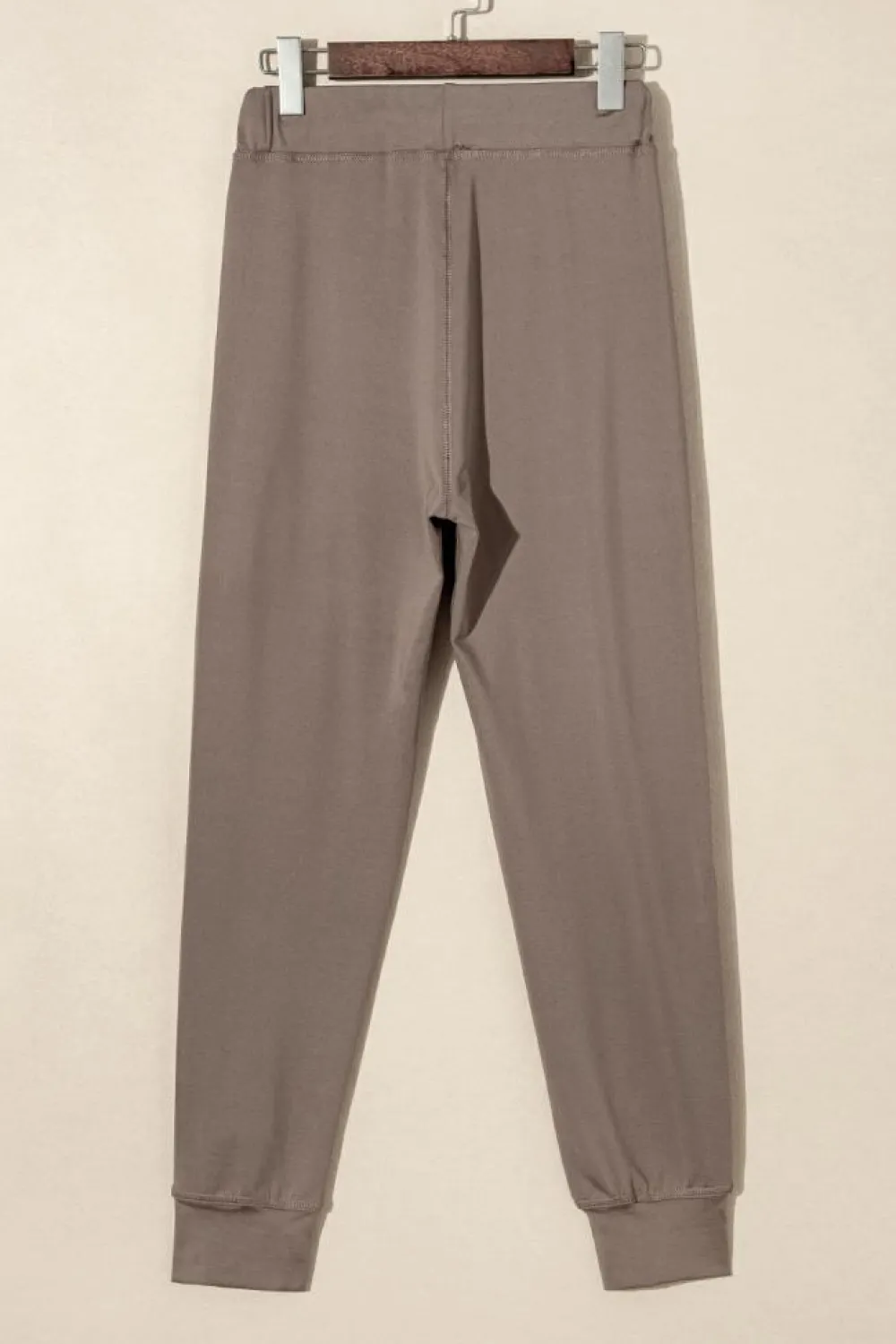 Sale Dear-Lover Drawstring Waist Pocketed Joggers Dark Brown