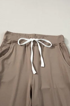 Sale Dear-Lover Drawstring Waist Pocketed Joggers Dark Brown