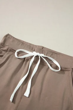 Sale Dear-Lover Drawstring Waist Pocketed Joggers Dark Brown