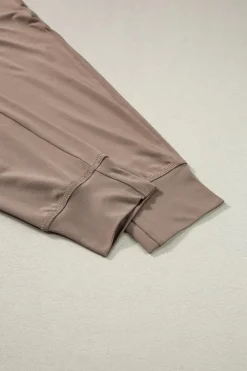 Sale Dear-Lover Drawstring Waist Pocketed Joggers Dark Brown