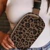 Fashion Dear-Lover Leopard Print Wide Belt Canvas Crossbody Bag Dark Brown