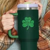 Fashion Dear-Lover HAPPY ST PATRICKS DAY Clover Printed Tumbler 40oz Dark Green