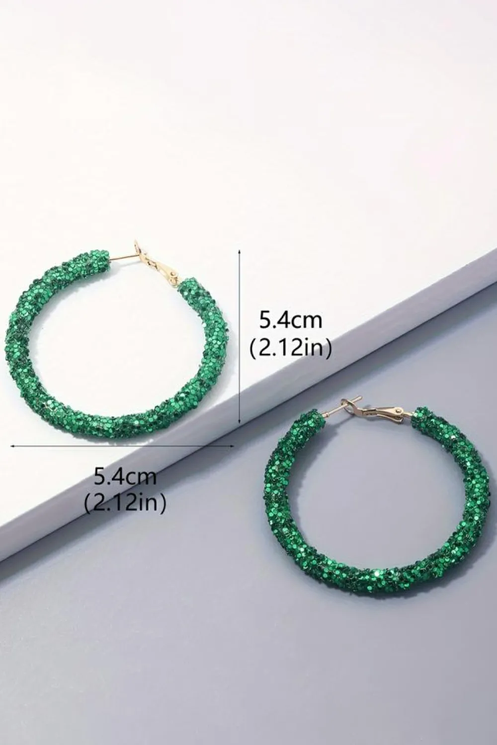 Best Dear-Lover St. Patricks Fashion Daring Sequin Loop Earrings Dark Green