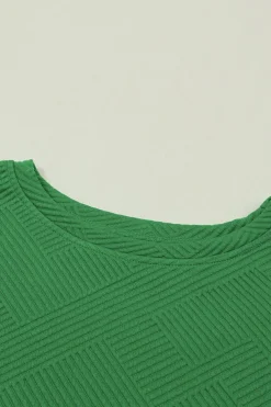 Discount Dear-Lover Ultra Loose Textured 2pcs Slouchy Outfit Dark Green