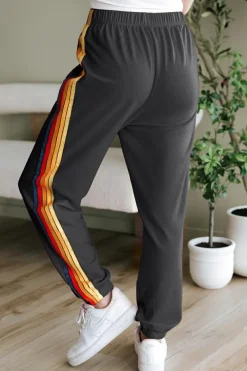 Online Dear-Lover Counting Rainbows High Waist Sweatpants Dark Grey
