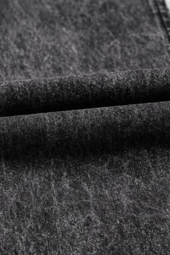 New Dear-Lover Light Wash Frayed Exposed Seam Wide Leg Denim Overall Dark Grey