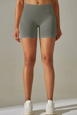 Online Dear-Lover Solid Color High Waist Tummy Control Active Shorts Dark Grey