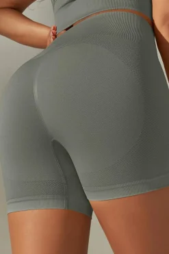 Online Dear-Lover Solid Color High Waist Tummy Control Active Shorts Dark Grey