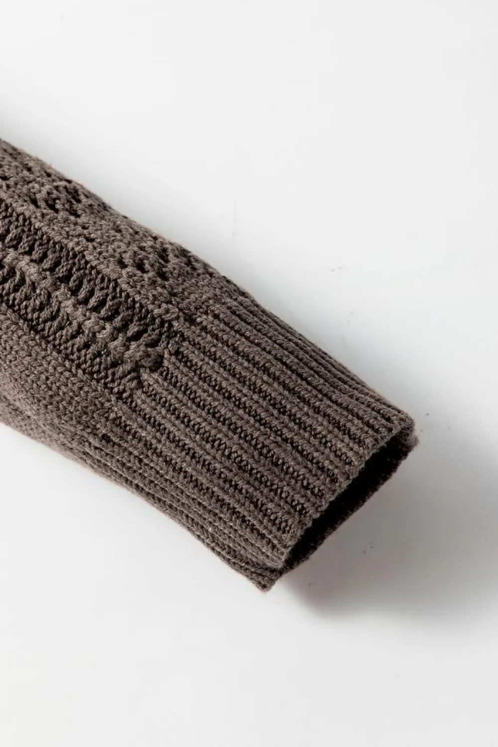 Discount Dear-Lover Open Knit Drop Shoulder Sweater Cardigan Dark Khaki