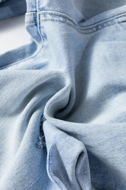 Sale Dear-Lover Vintage Light Wash Distressed Flare Jeans Beau Blue