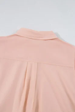Best Dear-Lover Solid Color Flounce Hem Buttoned Turn Down Collar Dress Delicacy