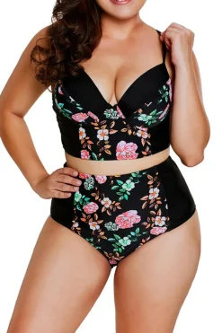 Discount Dear-Lover Delicate Floral Push Up High waisted swimsuits As shown