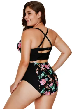 Discount Dear-Lover Delicate Floral Push Up High waisted swimsuits As shown